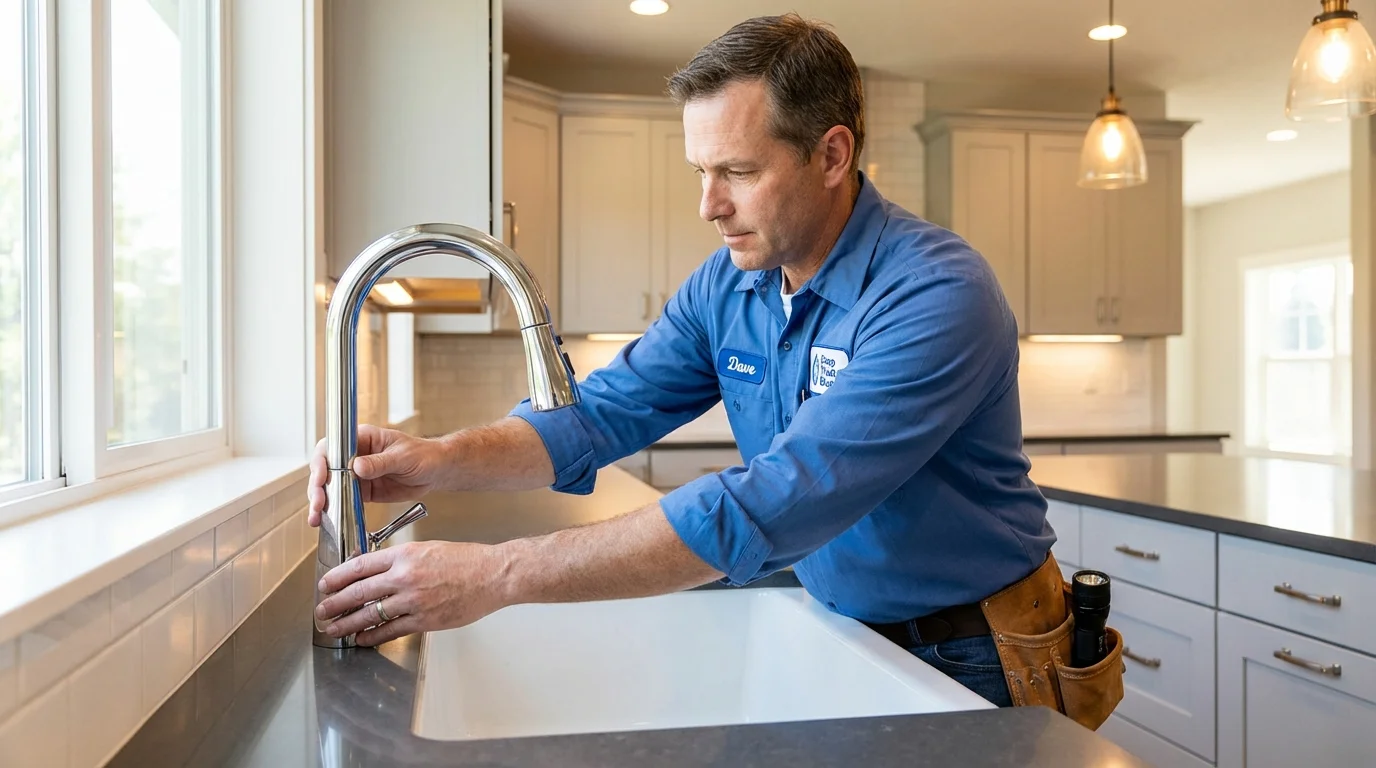 Kitchen faucet installation by Johns Plumbing LLC in Albemarle