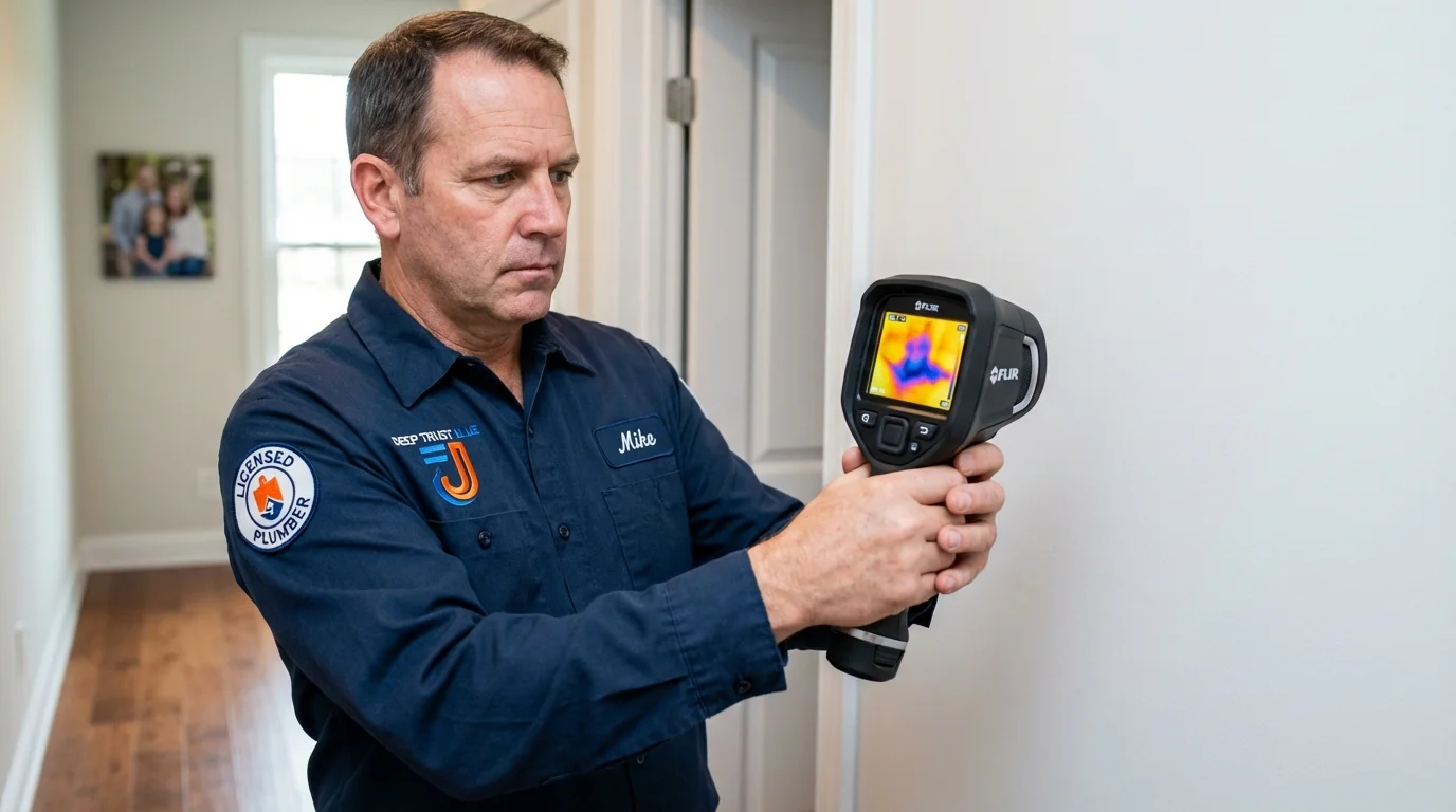 Thermal imaging leak detection by Johns Plumbing LLC in Albemarle